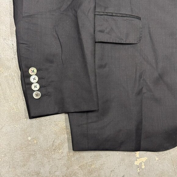 Coppley Suit "Gibson" 100s Wool Sharkskin Made in Canada Black 44R 36x30 - Picture 3 of 11